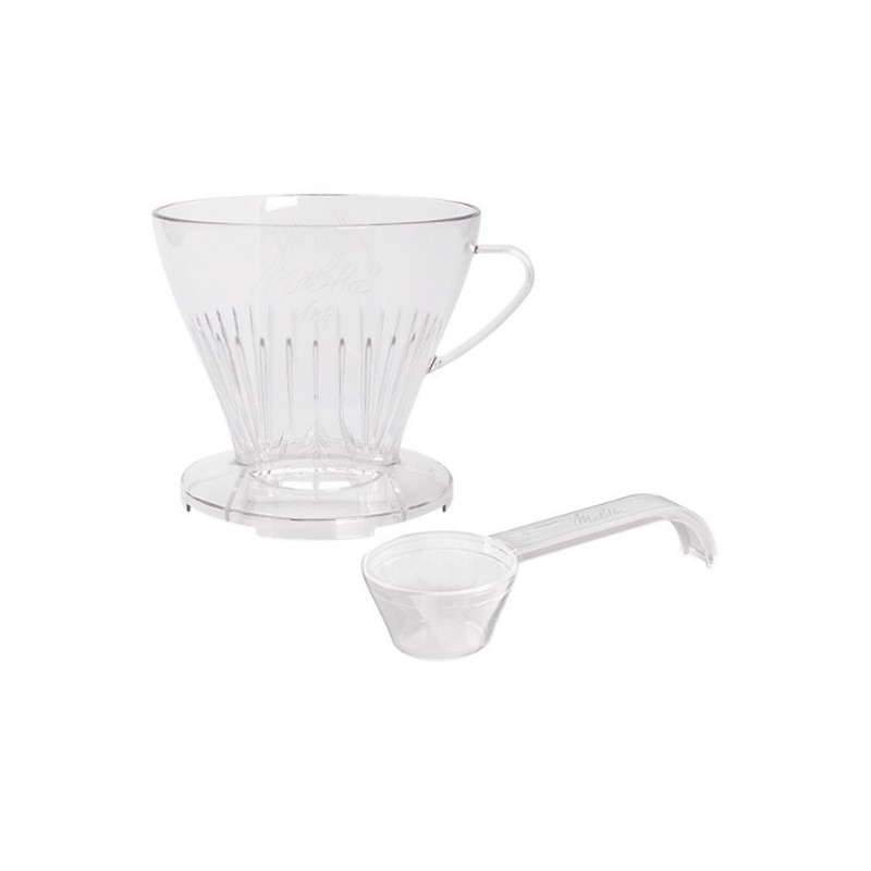 1x4 porta filtro in plastica trasparente "a over" melitta con misurazione del caffè