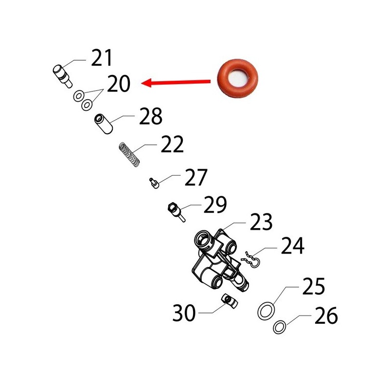 Joint Or 0040-20 silicone 140326662 / 996530013547 - SAECO GAGGIA PHILIPS