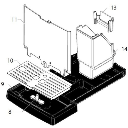 Black wastewater bin Saeco Philips 17001568/421941285721 / 996530073458