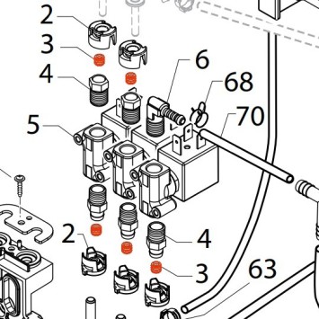 Joint connecteur rouge  SAECO 17001909