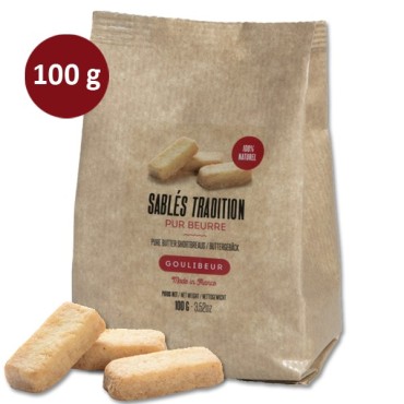 Kraft bag of shortbread pure butter 100g
