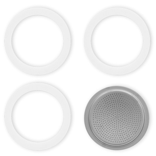 Set of 3 joints + 1 Aluminum coffee maker 9 cups 0800035 - Bialetti