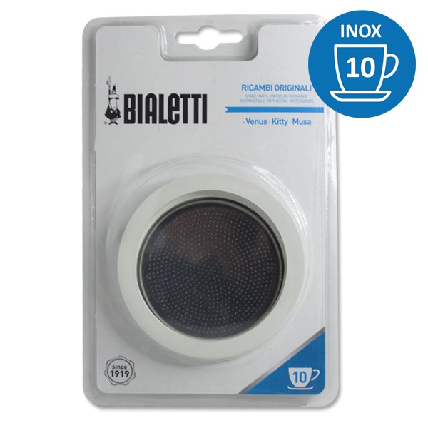 Bialetti 0800401 Joint pour Cafetière Italienne Caoutchouc Blanc/INOX 19 x  11,5 x 0,2 cm