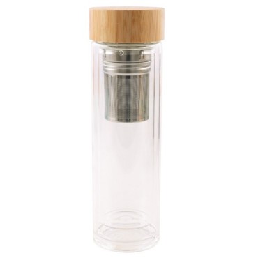Double -walled glass bottle 420 ml - Vergule point