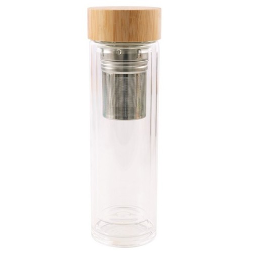 Double -walled glass bottle 420 ml - Vergule point