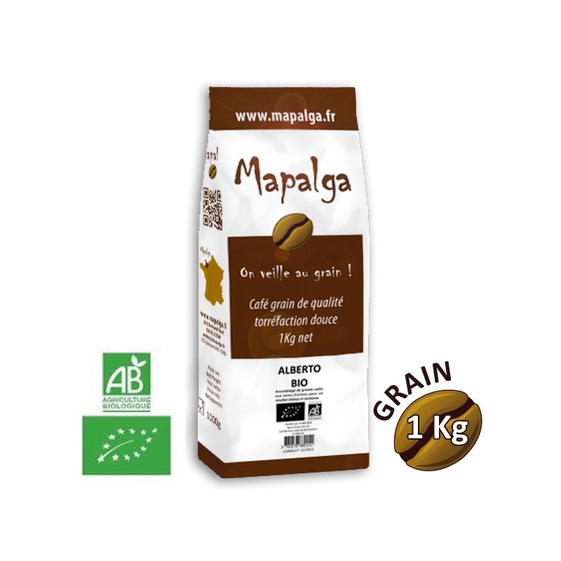 Café grain ALBERTO BIO - 1 Kg - MAPALGA