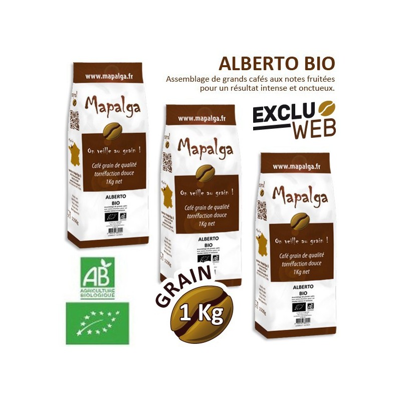 Pacchetto X 3 Café Grain Alberto Organic - 1 kg - Mapala