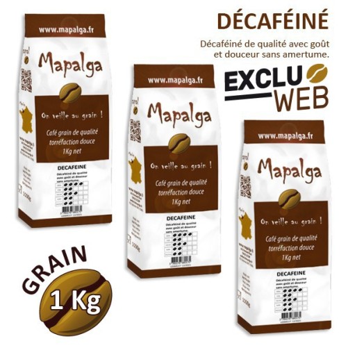 X 3 Café Grain Decafeine Pack - 1 kg - MAPALGA