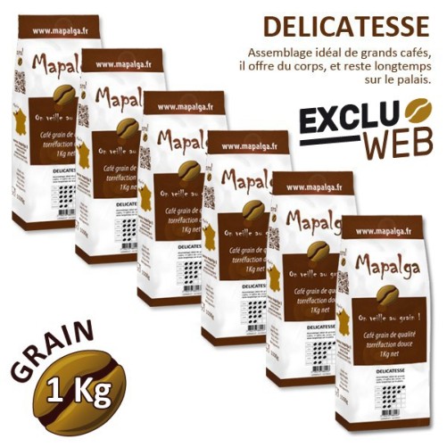 Pacchetto X 6 Café Grain Delicitée Mapalga- 1 kg