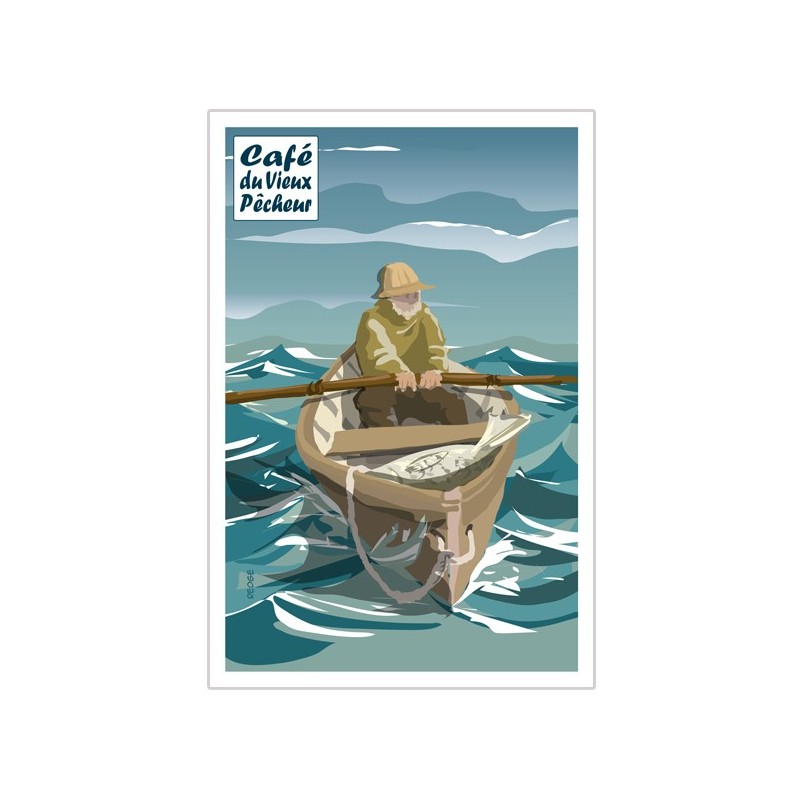 Carte postale Le Pêcheur en doris - CAFÉ DU VIEUX PÊCHEUR