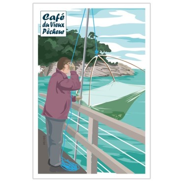 Postcard The Carrelet fisherman - Café du Vieux fisherman