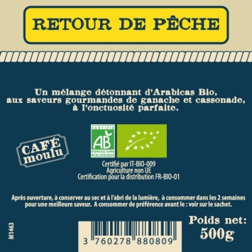 Caffè modellato 100% arabica bio da pesca bio 500g - café du vieux pescatore