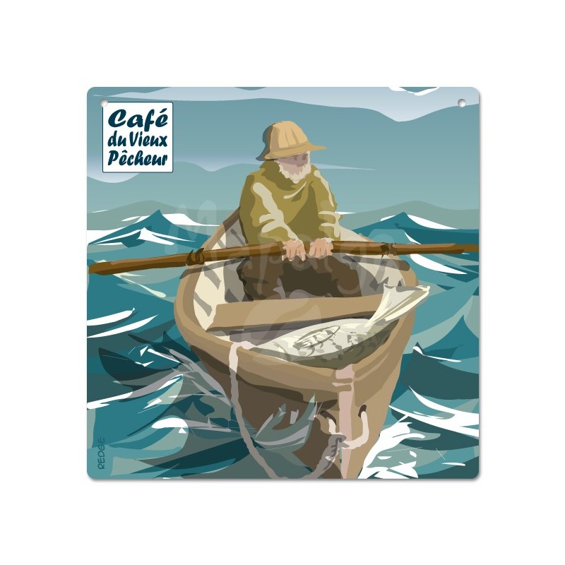 Placca decorativa The Doris Fisherman - Café Du Vieux Fisherman 19x19 cm