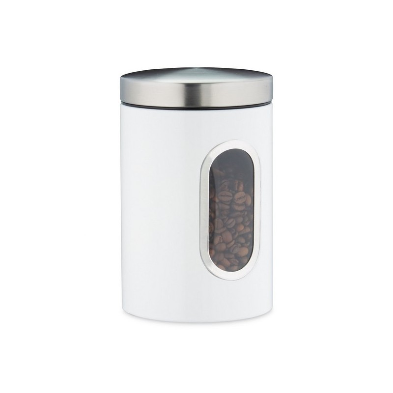 Metal jar with 1.4L control window, for coffee or dry food (red, black, white, gray) 10027647