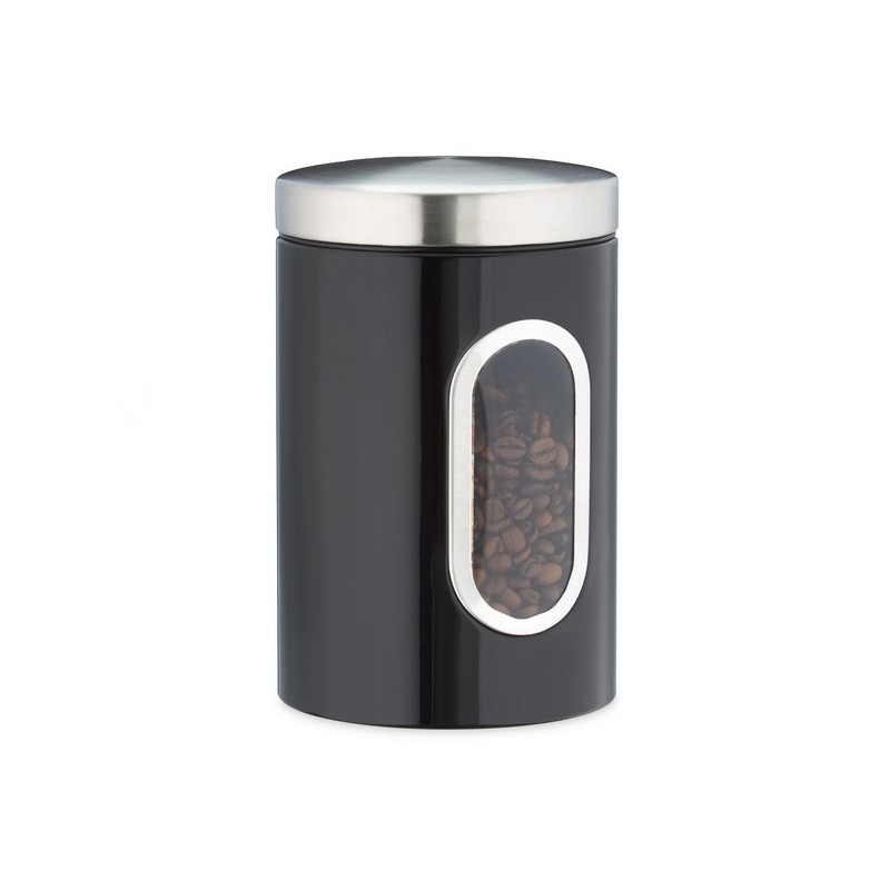 Bocal en métal avec fenêtre de contrôle 1,4L, pour café ou aliments secs ( rouge, noire, blanc, gris) 10027647