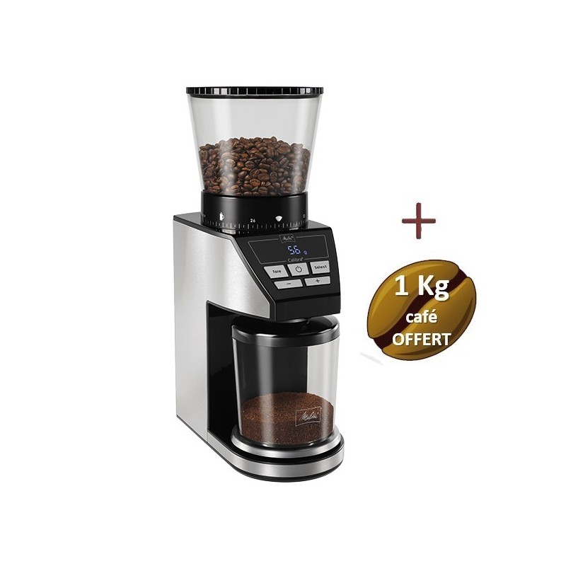 Mulino elettrico con calibra in scala integrata - melitta + 1 kg di caffè a grano offerto
