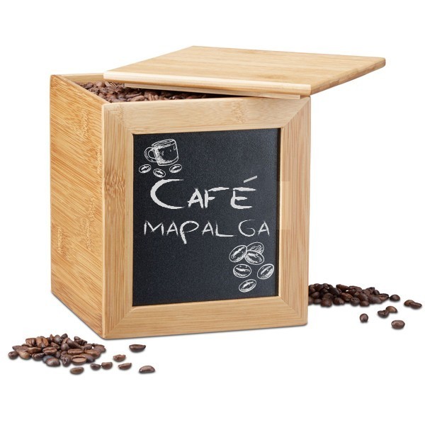 Boîte de rangement pour café et thé - bambou - 30x30x10 cm der