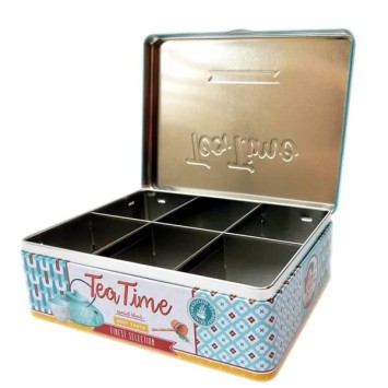 Metal tea box 6 Easy Life compartments