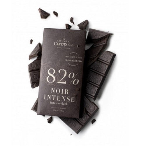 Tablette de chocolat 82% NOIR INTENSE 85g - CAFÉ TASSE