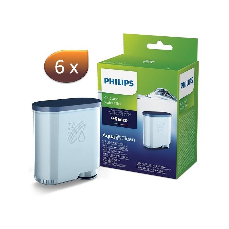 Lot of 6 x filter cartridge aquaclean saeco philips ca6903 / 10 - 421946039401 /421944050461