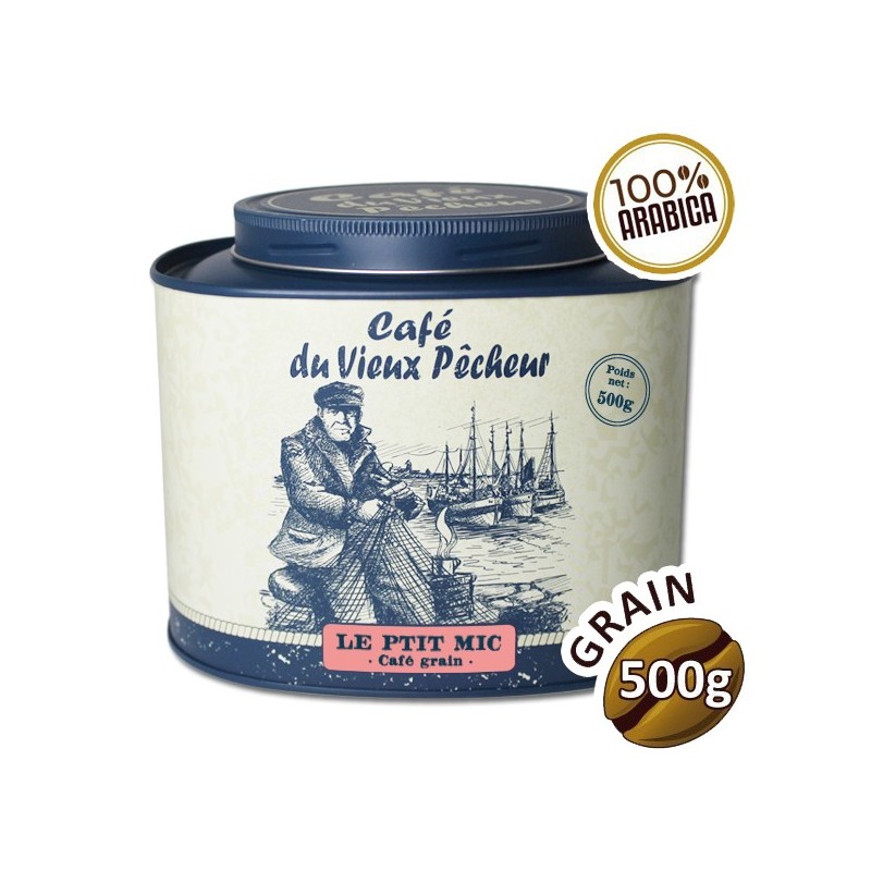 Boîte métal café grain LE PTIT MIC 500g - CAFÉ DU VIEUX PÊCHEUR