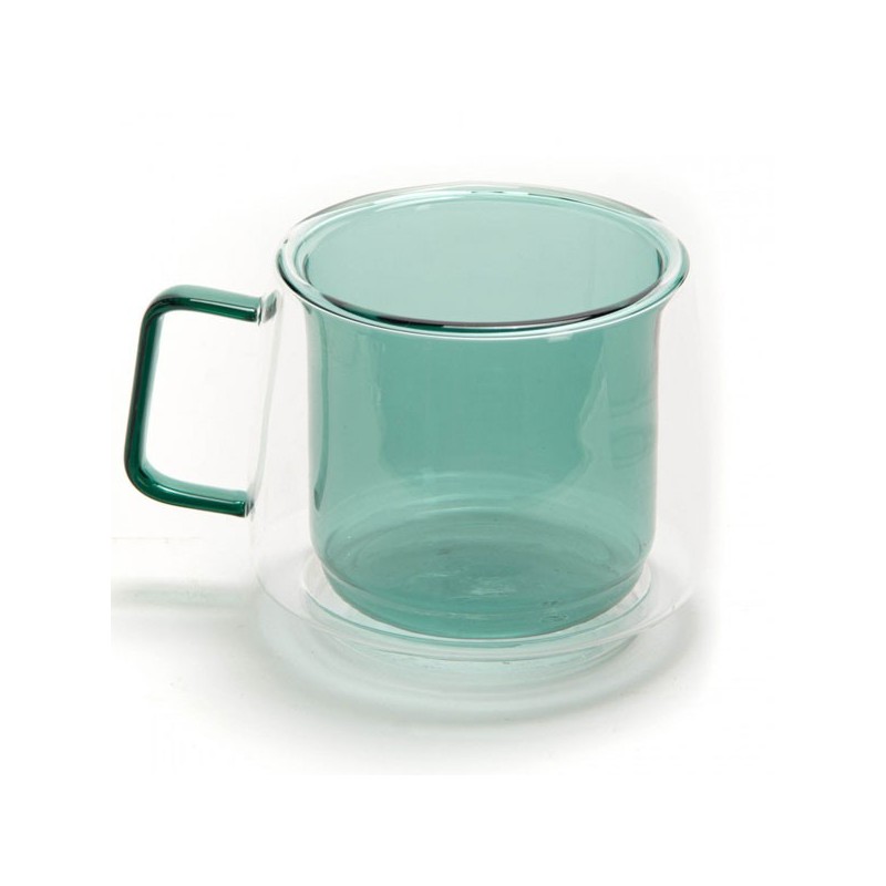 Mug double paroi verre vert - AMADEUS
