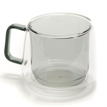 Mug double paroi verre gris - AMADEUS