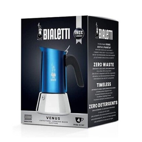 Cafetière Venus Bleue Induction Inox 4 tasses - BIALETTI