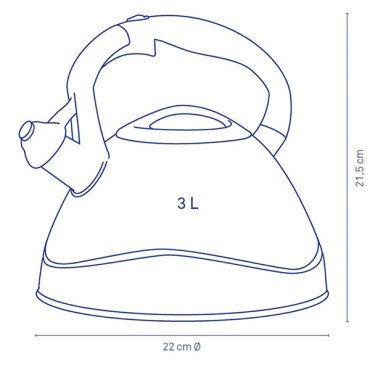 Red varus whistle kettle - 3l - kela