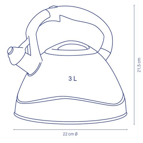 Kettle di Whistle Varus rosso - 3L - Kela