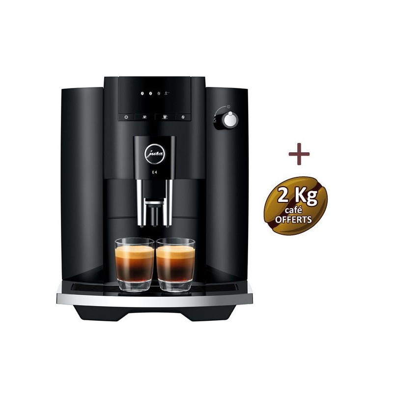 Machine à café E4 Piano Black 15435 JURA + 2 Kg de café offerts Machine à café E4 Piano Black 15435 JURA + 2 Kg de café offerts