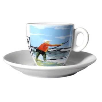 Set of 6 coffee cups - 10 cl - Café du Vieux fisherman