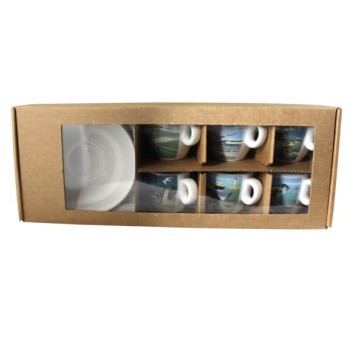 Set of 6 coffee cups - 10 cl - Café du Vieux fisherman