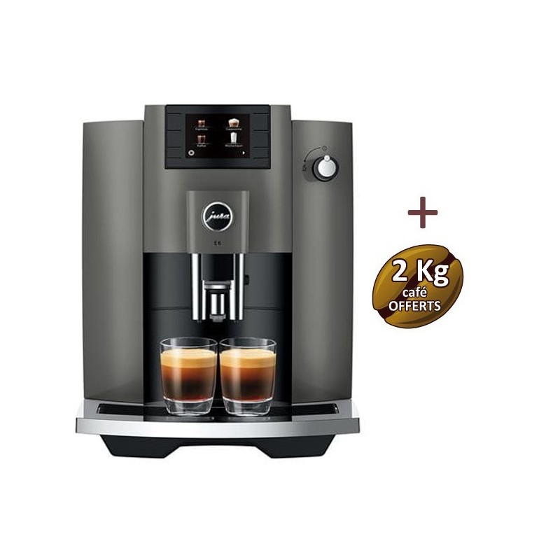 E6 Dark stainless steel coffee machine (EC) 15439 - Jura + 2 kg of coffee offered