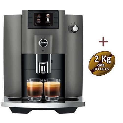 E6 Dark stainless steel coffee machine (EC) 15439 - Jura + 2 kg of coffee offered