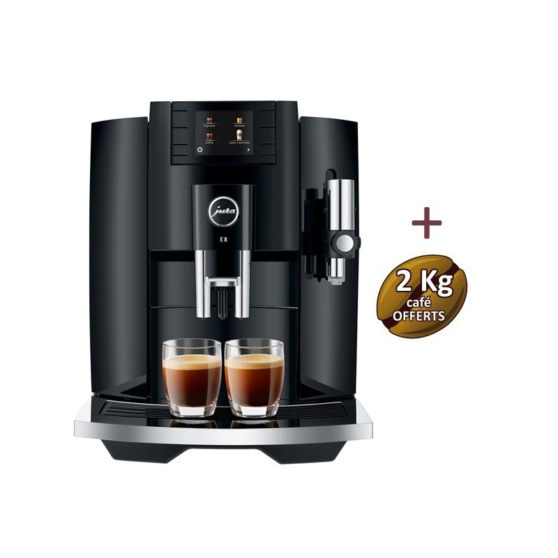 Machine à café E8 Piano Black (EB) 15355 - JURA + 2 Kg de café OFFERTS