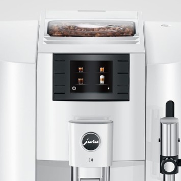 E8 Piano White Coffee Machine (EB) 15353 - Jura + 2 kg of coffee offered