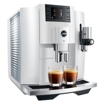 E8 Piano White Coffee Machine (EB) 15353 - Giura + 2 kg di caffè Offerto