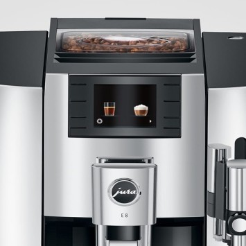 E8 Chrome Coffee Machine (EB) 15363 - Giura + 2 kg di caffè Offerto