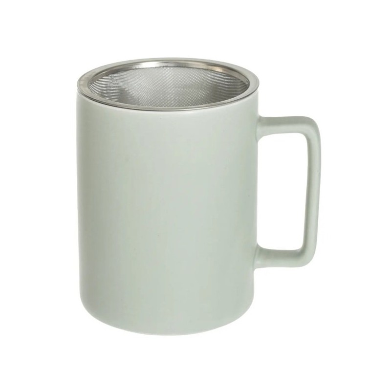 Green tisanière with lid - 40 cl - Gourmet secret