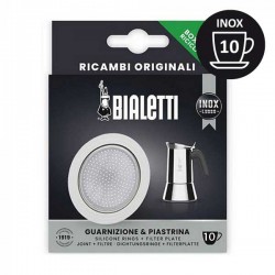 Set de 1 joint + 1 filtre cafetière INOX 10 Tasses - BIALETTI  0800413