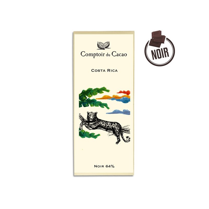 Tablette chocolat noir Origine Costa Rica 64% - 80g - LE COMPTOIR DU CACAO