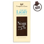 Tablette chocolat noir Light 75% sans sucres - 80g - LE COMPTOIR DU CACAO