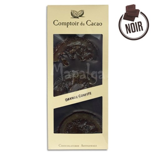 Confit oranging dark chocolate tablet - 90g - Le Comptoir du Cocoa