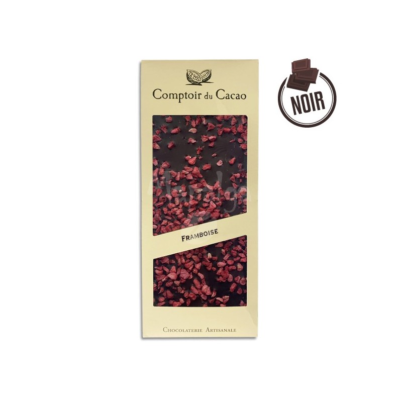 Raspberry dark chocolate tablet - 90g - Le Comptoir du Cocoa