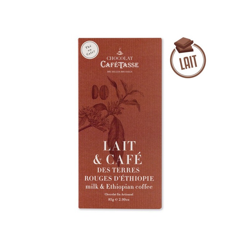 Tablette de chocolat au LAIT & CAFÉ Ethiopie 85g - CAFÉ TASSE Tablette de chocolat au LAIT & CAFÉ Ethiopie 85g - CAFÉ TASSE