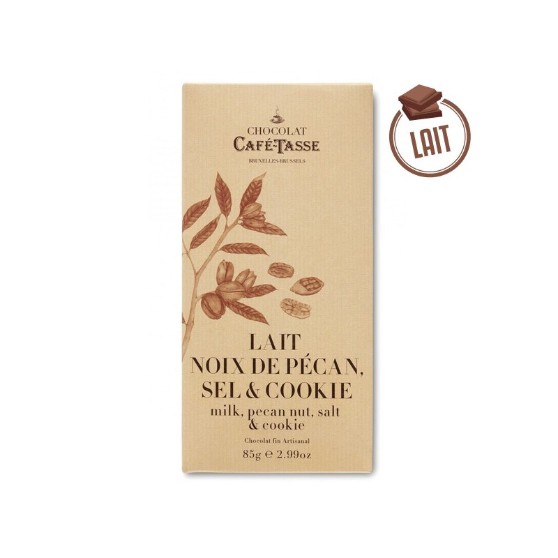 Tavoletta di cioccolato al cioccolato sale e biscotto 85G - Cafe -Tasse