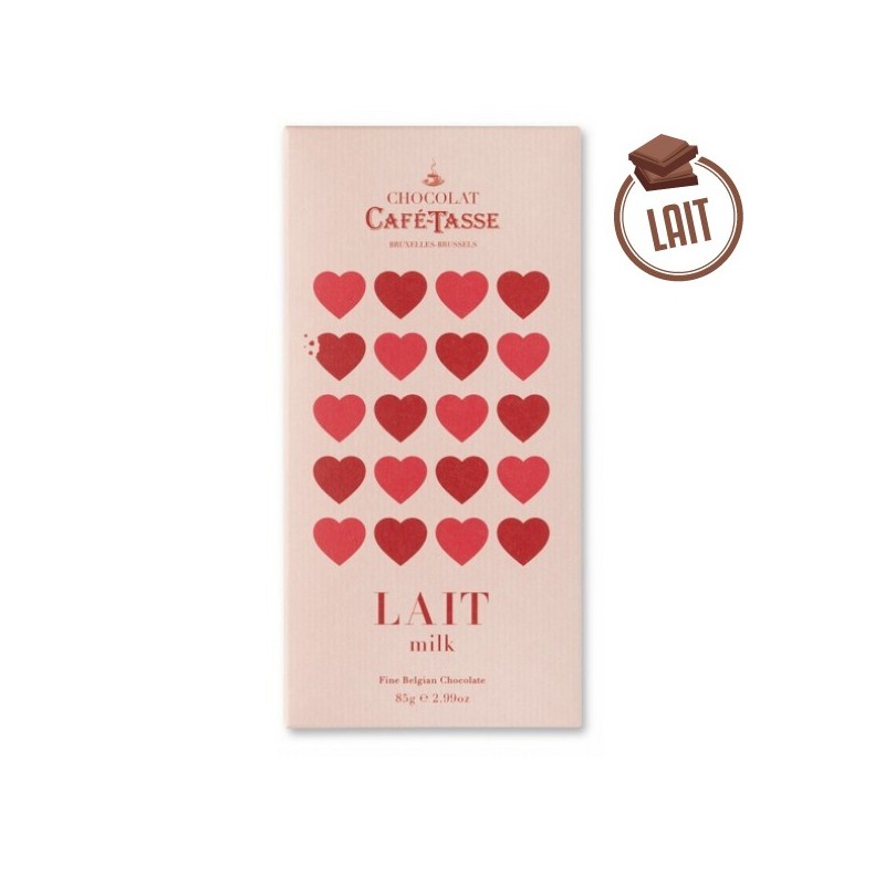 Tablette de chocolat au lait édition LOVE 85g - CAFÉ TASSE Tablette de chocolat au lait édition LOVE 85g - CAFÉ TASSE