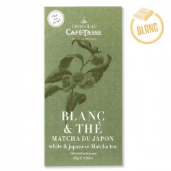 Tablette chocolat Blanc et thé Matcha CAFE-TASSE 85g