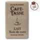 Tablette chocolat au lait Noix de coco 9g - CAFE TASSE